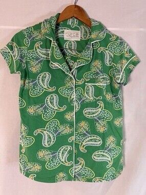 The Cat’s Pajamas Sz L Short PJ Set Pink Pima Cotton Lemon Citrus Luxury SOFT